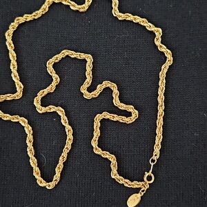 Vintage @KJL 24" Gold Rope Chain Necklace